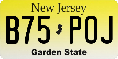 NJ license plate B75POJ