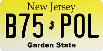 NJ license plate B75POL