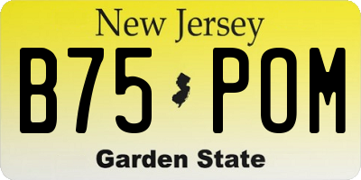 NJ license plate B75POM