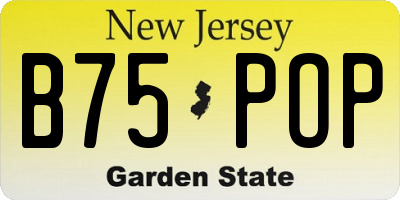 NJ license plate B75POP