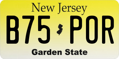 NJ license plate B75POR