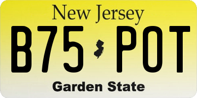 NJ license plate B75POT