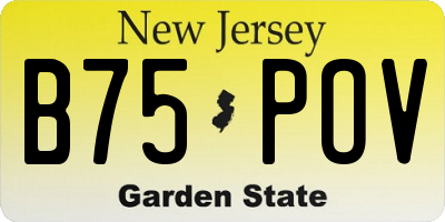 NJ license plate B75POV