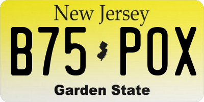 NJ license plate B75POX