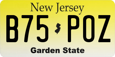 NJ license plate B75POZ