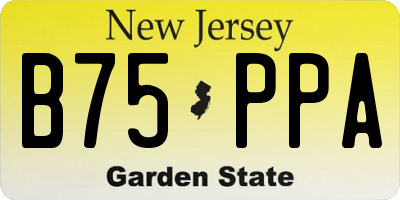 NJ license plate B75PPA