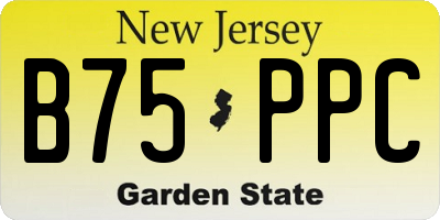 NJ license plate B75PPC
