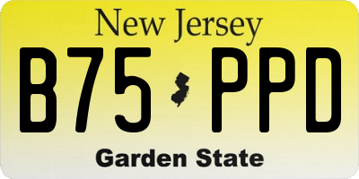 NJ license plate B75PPD
