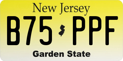 NJ license plate B75PPF