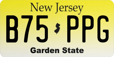 NJ license plate B75PPG