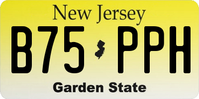 NJ license plate B75PPH