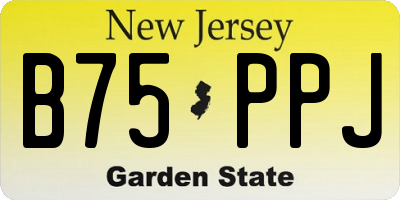 NJ license plate B75PPJ