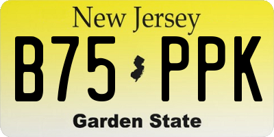 NJ license plate B75PPK