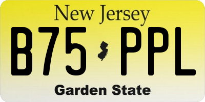 NJ license plate B75PPL