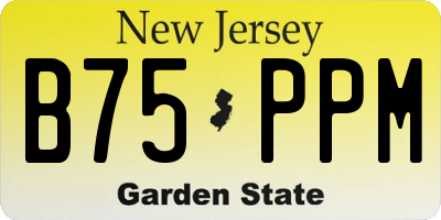 NJ license plate B75PPM
