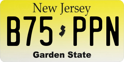NJ license plate B75PPN