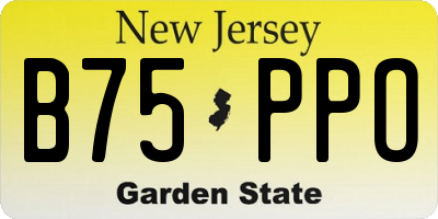 NJ license plate B75PPO