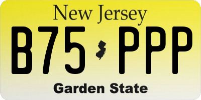 NJ license plate B75PPP