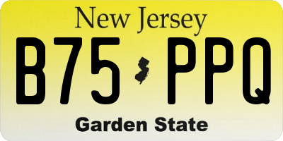 NJ license plate B75PPQ