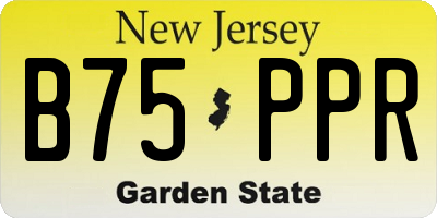 NJ license plate B75PPR