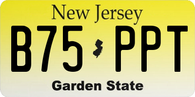 NJ license plate B75PPT
