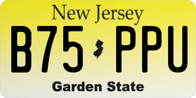 NJ license plate B75PPU