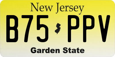 NJ license plate B75PPV