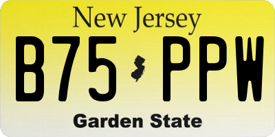 NJ license plate B75PPW