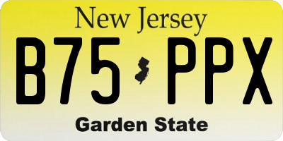 NJ license plate B75PPX