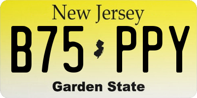 NJ license plate B75PPY