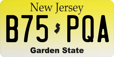 NJ license plate B75PQA