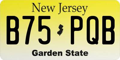 NJ license plate B75PQB