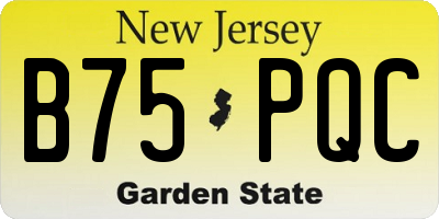 NJ license plate B75PQC