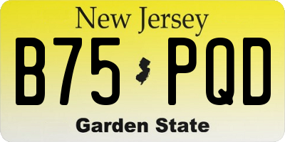 NJ license plate B75PQD