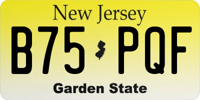 NJ license plate B75PQF