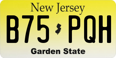 NJ license plate B75PQH