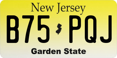 NJ license plate B75PQJ