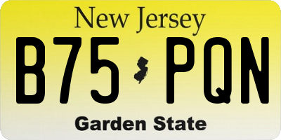 NJ license plate B75PQN