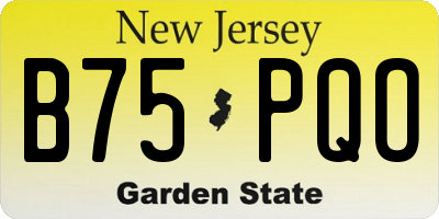 NJ license plate B75PQO