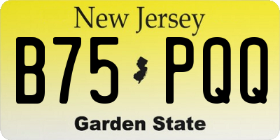NJ license plate B75PQQ