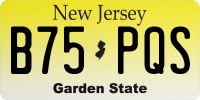 NJ license plate B75PQS