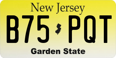 NJ license plate B75PQT