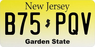 NJ license plate B75PQV