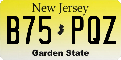 NJ license plate B75PQZ