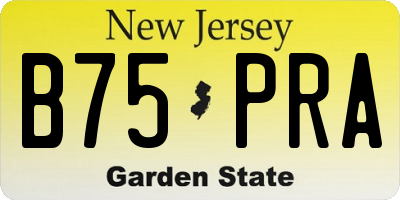 NJ license plate B75PRA