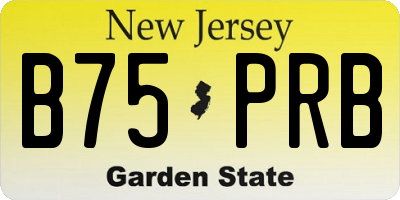 NJ license plate B75PRB