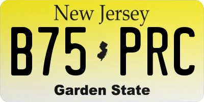 NJ license plate B75PRC