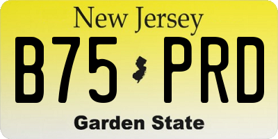 NJ license plate B75PRD
