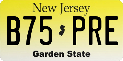 NJ license plate B75PRE