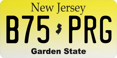 NJ license plate B75PRG